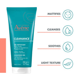 Avène Cleanance Cleansing Gel Cleanser for Blemish-Prone Skin 200ml