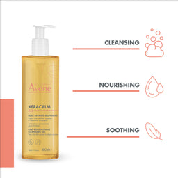 Avène XeraCalm A.D. Lipid-Replenishing Cleansing Oil for Dry, Itchy Skin