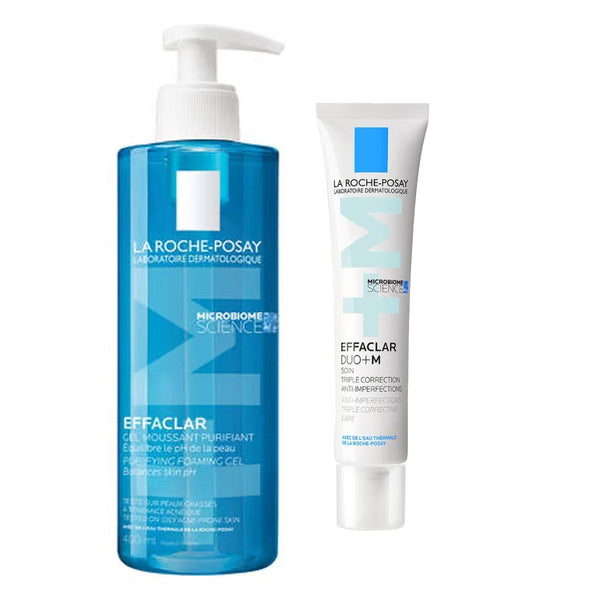 La Roche-Posay Effaclar Purifying Gel Cleanser 400ml with Travel Size Duo+M Moisturiser