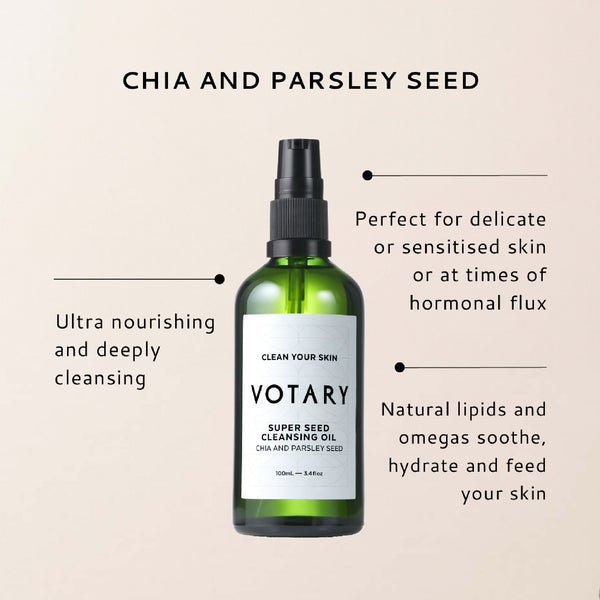 VOTARY Super Seed Cleansing Oil - Chia and Parsley Seed