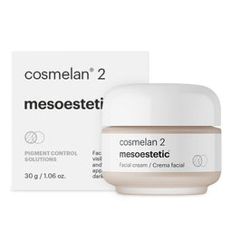 A tub of mesoestetic Cosmelan 2 Depigmentation Cream with its box packaging